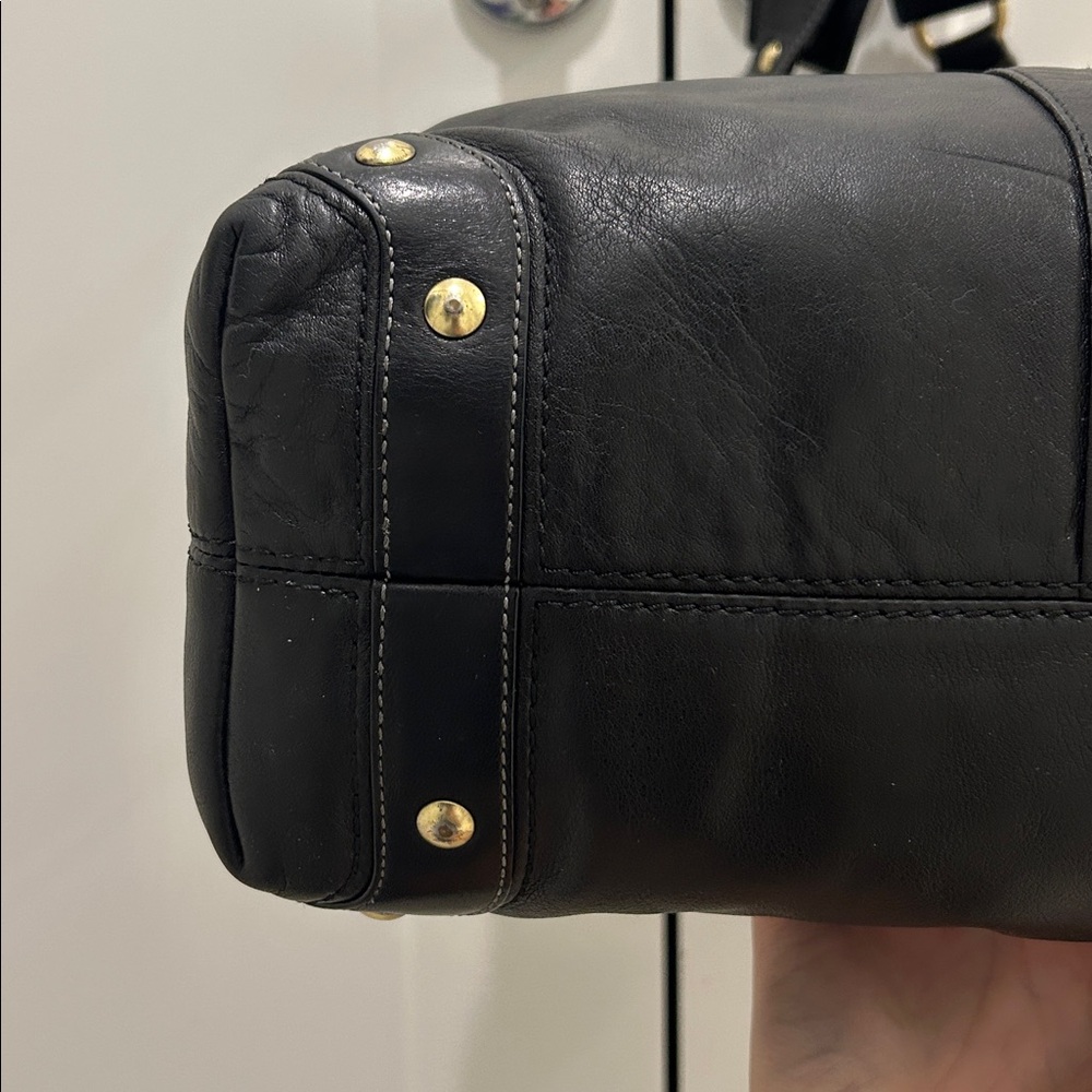 Coach Carly Hobo Bag in Black Leather with Gold Hardware & Turnlocks - Picture 11 of 17